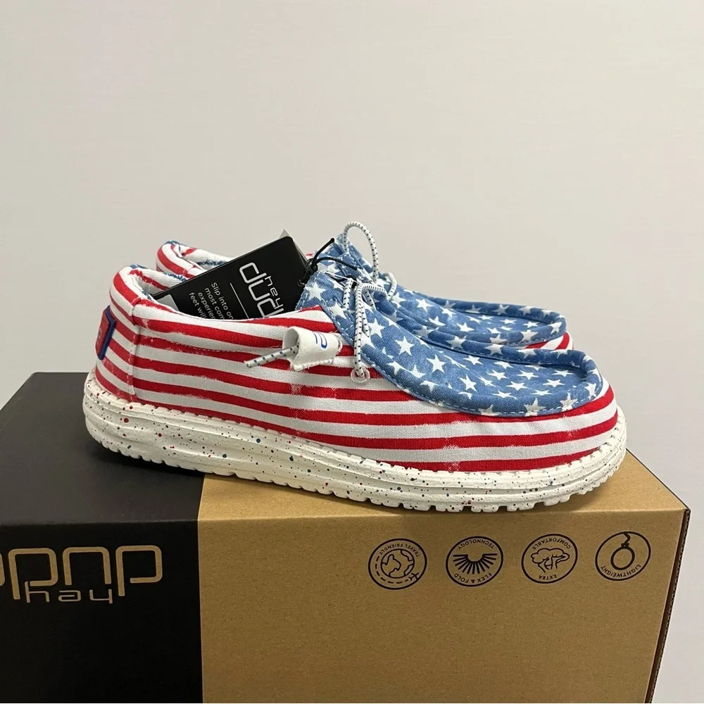 New Hey Dude Wally Stars n Stripes Multiple sizes  American Flag USA